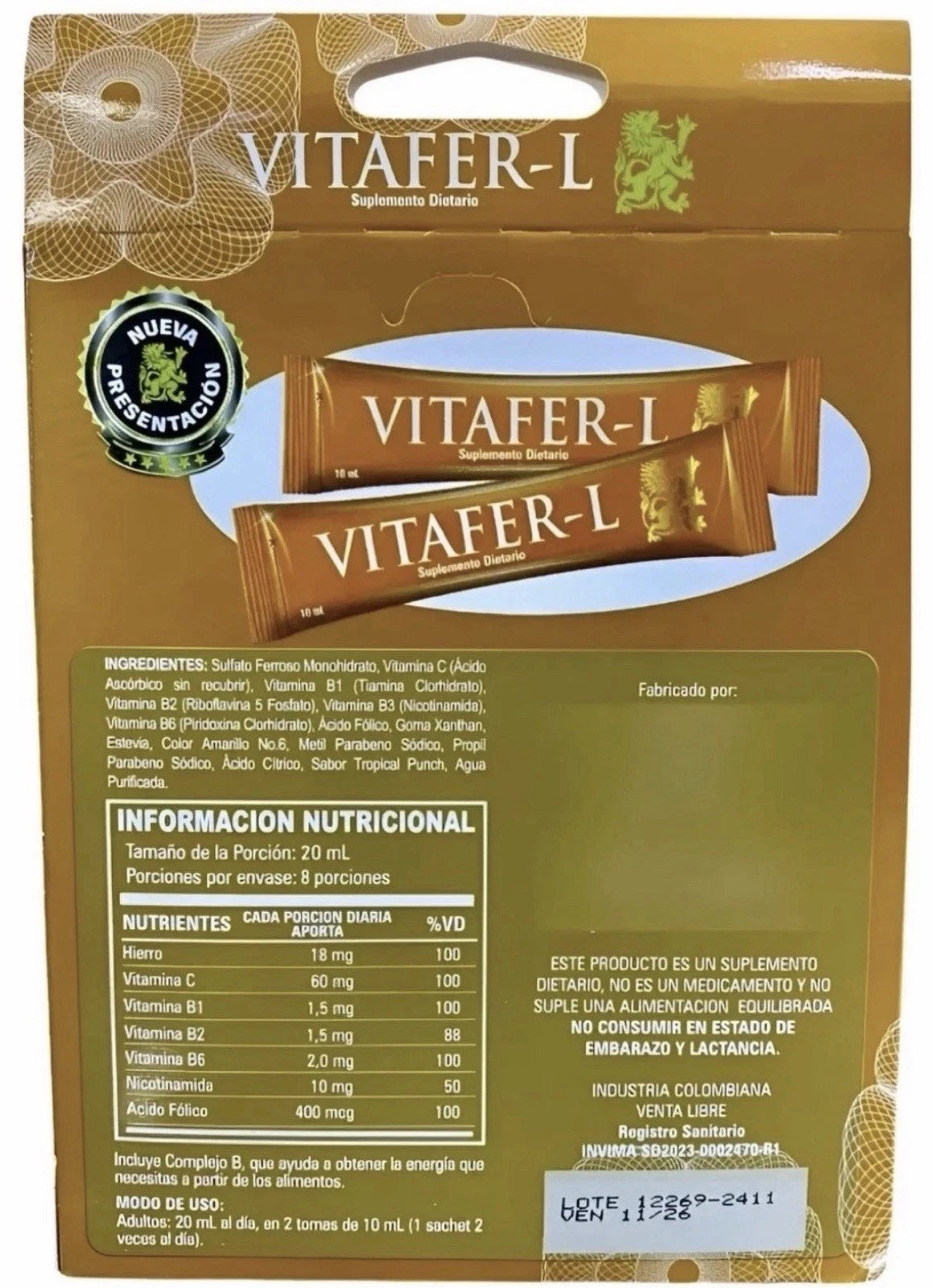Vitafer L-Gold - Multivitamin - 64 Sachets